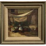 Ivor Bailey Rees Roberts (1915-2001), oil on board - Flower Stall, Verona, signed, inscribed verso,