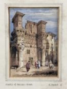 Circle of Samuel Prout, 1783-1852. Watercolour, inscribed to mount “Temple of Pallas - Rome”. Framed