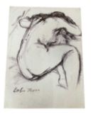 *Colin Moss (1914-2005) mixed media, nude, signed, 67 x 56cm, together with a pencil nude study