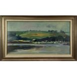 Pierre Baffoni oil on board - The Bar St Just in Roseland, signed, label verso, framed