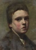 English school, early 20th century, oil portrait of a young man