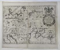 Wells map of Eastern Europe, c.1700, “A New Map Of Sarmatia Europea Pannonia and Dacia”. By Edward W
