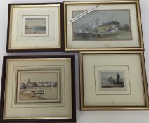Group of miniature works on paper, or dolls house paintings including Frederick Mercer (1850-1934) w