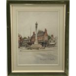 Marjorie Christine Bates (1882-1962) pastel, Beaumond Cross, Newark, signed, titled verso, 38 x 27cm