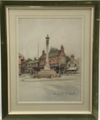 Marjorie Christine Bates (1882-1962) pastel, Beaumond Cross, Newark, signed, titled verso, 38 x 27cm