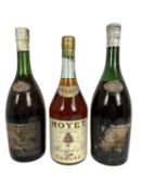 Cognac - three bottles, Moyet & Co. V.S.O.P., 40% and Remy Martin (2)