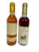 Wine - two half bottles, Château d'Yquem Lur-Saluces 1994 Sauternes 14% 375ml and Visanto Vino Da Ta
