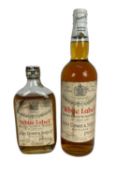 Whisky - two bottles, Dewar's White Label, 70%, 1950s-60s bottles