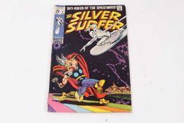 Marvel Comics The Silver Surfer #4 (1969). Classic cover, Thor battles Silver Surfer. Priced 25 cent