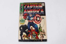 Marvel Comics Captain America #100 (1968). Big premiere issue, first solo series and Black Panther a