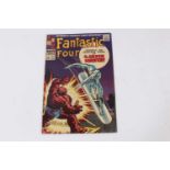 Marvel Comics Fantastic Four #55 (1966). Classic Thing vs. Silver Surfer cover. Priced 12 cents. (1)
