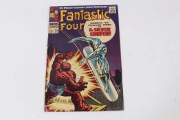 Marvel Comics Fantastic Four #55 (1966). Classic Thing vs. Silver Surfer cover. Priced 12 cents. (1)