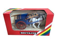 Britains Farm Tractor & Mini Trailer No.9431, Farm Tractor & Push Off Buck Rake No.9432, Spreader No