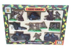 Britains Army Group Military models No.9751 & Bombed Building Set No.4731, both boxed (2)