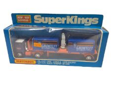 Matchbox Super Kings including Petrol Tanker K-16, Cargo Hauler K-33, Pallet Truck K-34, Delivery Tr