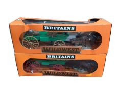 Britains Wild West Buckboard No.7617 (x2), plus Confederate Infantry No.7426 (x5) (7 total)