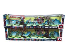 Britains Deetail models British Infantry No.7345, American Infantry No.7344, German Infantry No.7386