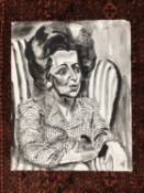 *Colin Moss (1914-2005) watercolour portrait of Margaret Thatcher