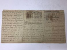 19th century pen and ink hand inscribed descriptions of antique burial chambers