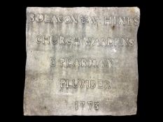 The first of two rare 18th century lead church roof plaques