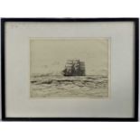Norman Wilkinson (1878-1971), signed etching 'Ninety Days Out', framed and glazed