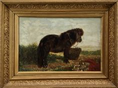 Nottinge oil on canvas A Pony in a landscape, signed, 29cm x 45cm