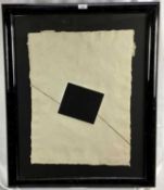 Contemporary mixed media on handmade paper, Untitled, indistinctly signed, 63cm x 47cm, in glazed fr