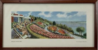 Railway Carriage Print, 'Westcliff-on-Sea Essex' from an oil by Charles King, in an original-style r