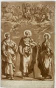 Paul Ponce Antoine Robert de Seri 18th Century etching and aquatint - St Paul and two saints