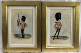 A. Roberson (British) pair of late 19th century watercolour caricatures - 23rd Regiment Welsh Royal