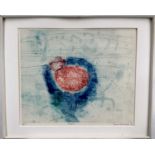 Shoichi Hasegawa (b.1929), coloured abstract etching, 78/110, signed and titled, 51cm x 61cm, framed