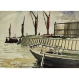 Paul Earee (1888-1968) watercolour ‘Burnham on Crouch’, signed & inscribed LL, label verso, 27cm x 3