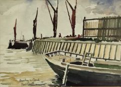 Paul Earee (1888-1968) watercolour ‘Burnham on Crouch’, signed & inscribed LL, label verso, 27cm x 3