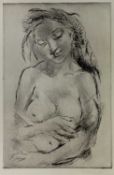 Alexander Leo Soldenhoff (Swiss 1882-1952) etching of a nude woman, signed in pencil