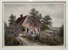 William Henry Hunt (1790-1864) watercolour - Cottage at Chilworth, 26cm x 37cm, in glazed frame. Pro