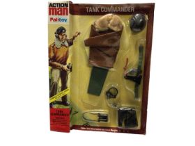 Palitoy Action Man Tank Commander Outfit (1974-1980), black plastic beret version, in locker box pac