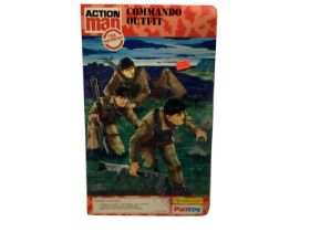 Palitoy Action Man (c1980's) Commando No.34337 & British Infantry Major No.34351 Outfits, in folder