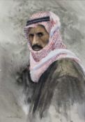 Gordon Rushmer (b.1946): watercolour, Prisoner no.1, Iraq, 20x28cm