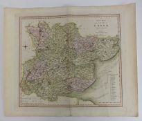 Early 19th century hand coloured engraved map, 'A New Map of the County of Essex', by C. Smith 1804,