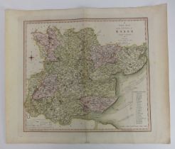 Early 19th century hand coloured engraved map, 'A New Map of the County of Essex', by C. Smith 1804,