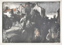 *Gerald Spencer Pryse (1882-1956) group of five signed lithographs to include Refugees and Artillery