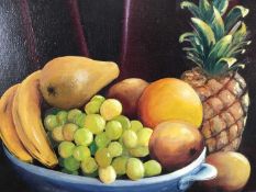 J.Somerville: oil on canvas, still life of fruit, signed and dated lower right, 49.5x39.5cm