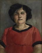 William Grant: watercolour, portrait of a lady in red, 28.5x36.5cm