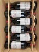 Six bottles, (75cl) Chateau Lynch Bages 2000 in original 12 bottle wooden case