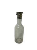 Victorian silver mounted glass bottle, possibly for whisky, with hinged cover, (Birmingham 1897), ma