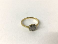 Edwardian diamond cluster ring with a daisy shape flower head cluster of single cut diamonds in plat