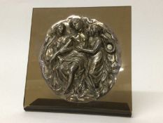 Greek white metal plaque