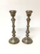 Pair of silver baluster candlesticks