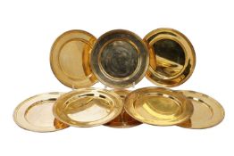 A set of eight Sterling silver gilt side plates