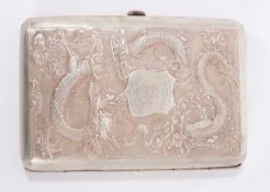 Late 19th century Chinese white metal cigar case